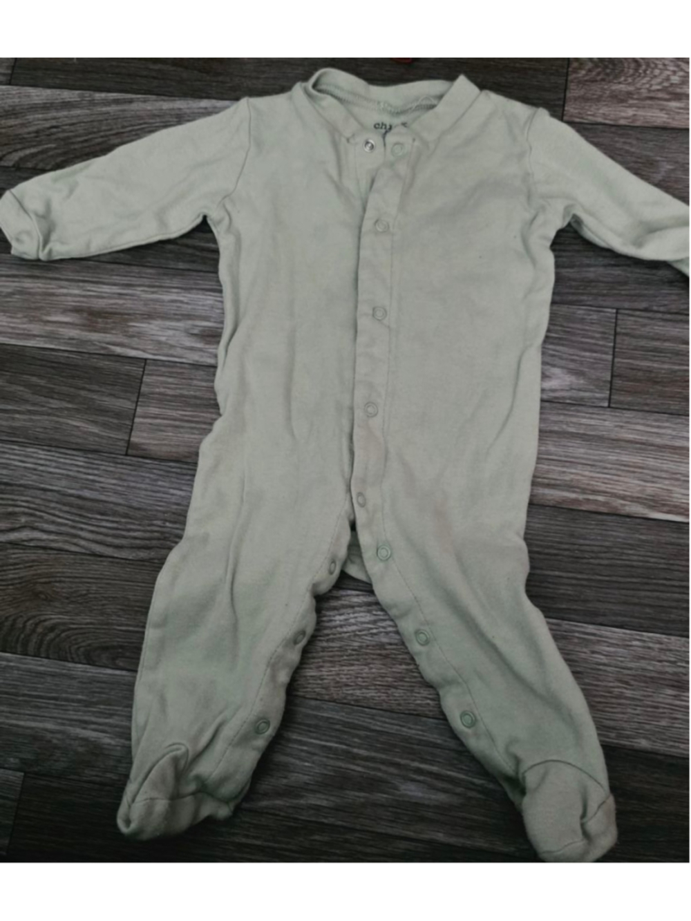 Baby Chick Pea Sage Green Footie 6-9 Months